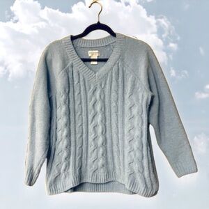 Arizona Jean Co. Light Blue Cable Knit Chenille Sweater